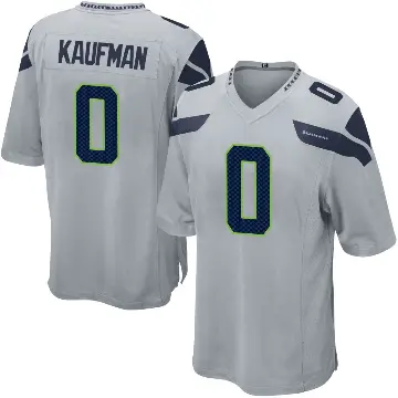 ＃0 Men's DK Kaufman Gray Game Seattle Seahawks Alternate Jersey