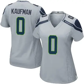 ＃0 Women's DK Kaufman Gray Game Seattle Seahawks Alternate Jersey