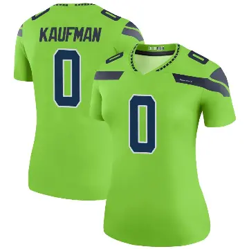 ＃0 Women's DK Kaufman Green Legend Seattle Seahawks Color Rush Neon Jersey
