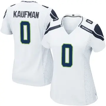 ＃0 Women's DK Kaufman White Game Seattle Seahawks Jersey
