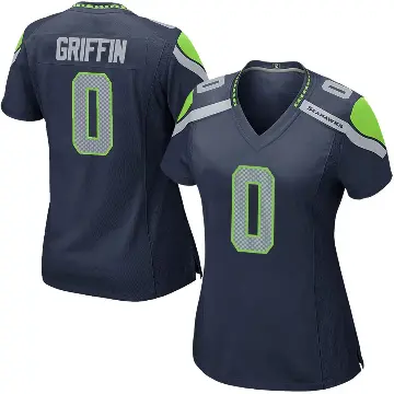 ＃0 Women's Shaquill Griffin Navy Game Seattle Seahawks Team Color Jersey
