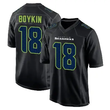 ＃18 Men's Lance Boykin Black Game Seattle Seahawks Carbon Fashion Jersey