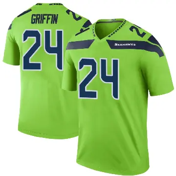 ＃24 Men's Shaquill Griffin Green Legend Seattle Seahawks Color Rush Neon Jersey