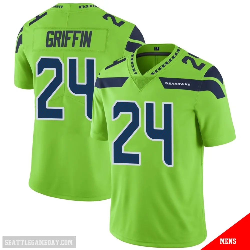 ＃24 Men's Shaquill Griffin Green Limited Seattle Seahawks Color Rush Neon Jersey