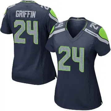 ＃24 Women's Shaquill Griffin Navy Game Seattle Seahawks Team Color Jersey