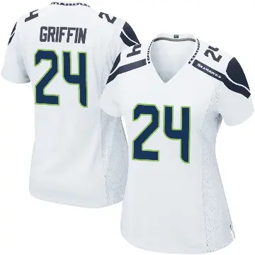 ＃24 Women's Shaquill Griffin White Game Seattle Seahawks Jersey