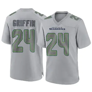 ＃24 Youth Shaquill Griffin Gray Game Seattle Seahawks Atmosphere Fashion Jersey