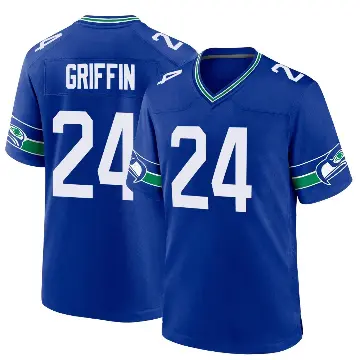 ＃24 Youth Shaquill Griffin Royal Game Seattle Seahawks Throwback Jersey