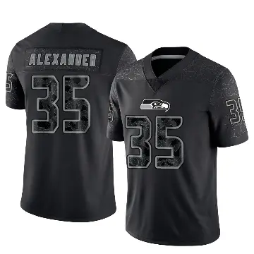 ＃35 Men's Kam Alexander Black Limited Seattle Seahawks Reflective Jersey