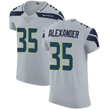 ＃35 Men's Kam Alexander Gray Elite Seattle Seahawks Alternate Vapor Untouchable Jersey