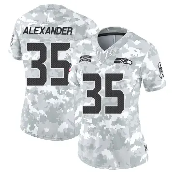 ＃35 Women's Kam Alexander Arctic Camo Limited Seattle Seahawks 2024 Salute to Service Jersey