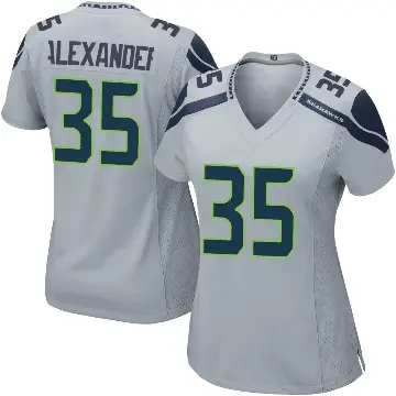＃35 Women's Kam Alexander Gray Game Seattle Seahawks Alternate Jersey