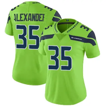 ＃35 Women's Kam Alexander Green Limited Seattle Seahawks Color Rush Neon Jersey