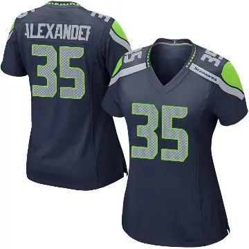 ＃35 Women's Kam Alexander Navy Game Seattle Seahawks Team Color Jersey