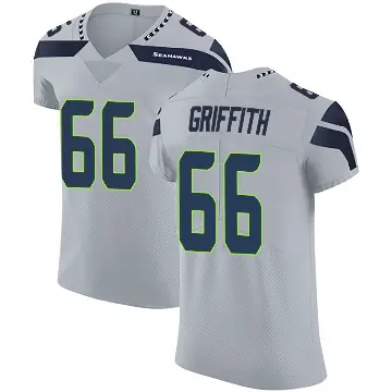 ＃66 Men's Thor Griffith Gray Elite Seattle Seahawks Alternate Vapor Untouchable Jersey