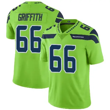＃66 Men's Thor Griffith Green Limited Seattle Seahawks Color Rush Neon Jersey