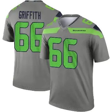 ＃66 Men's Thor Griffith Legend Seattle Seahawks Steel Inverted Jersey