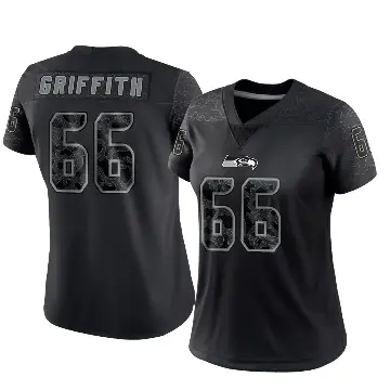 ＃66 Women's Thor Griffith Black Limited Seattle Seahawks Reflective Jersey