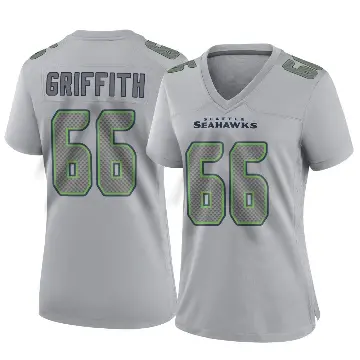 ＃66 Women's Thor Griffith Gray Game Seattle Seahawks Atmosphere Fashion Jersey