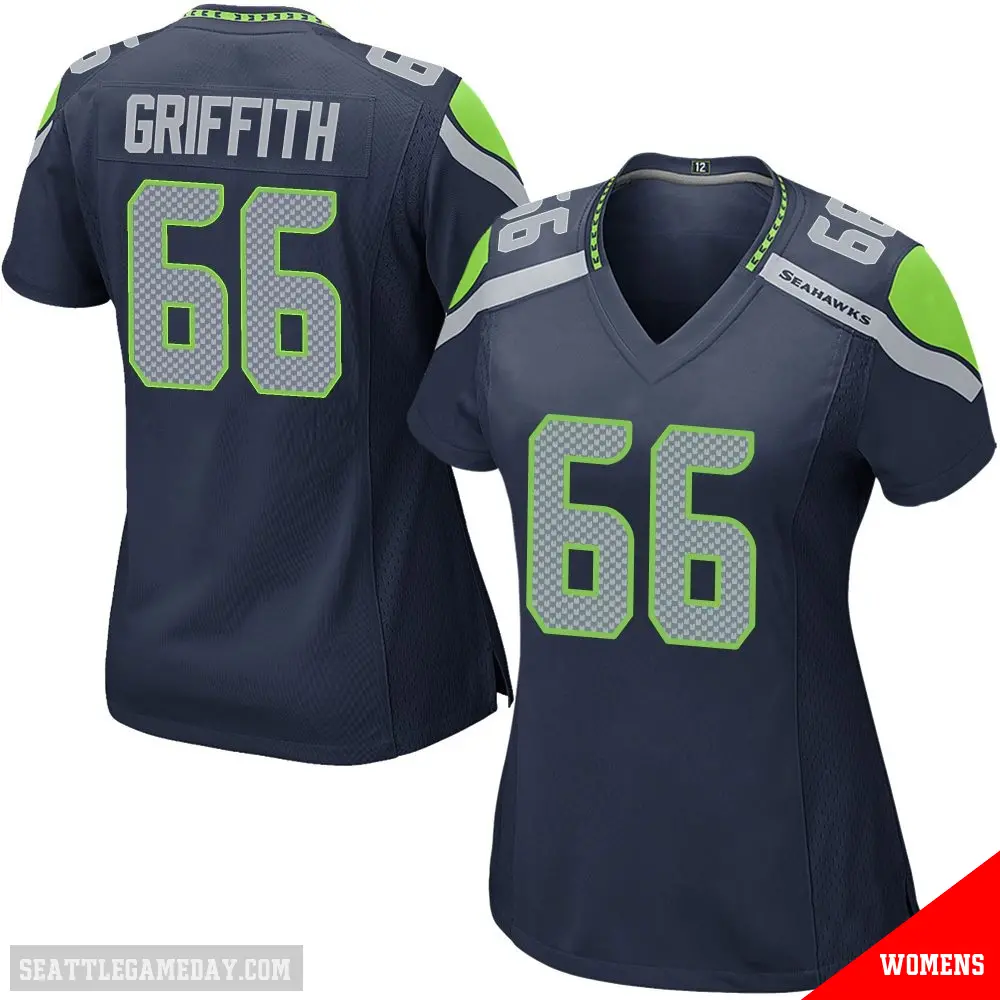 ＃66 Women's Thor Griffith Navy Game Seattle Seahawks Team Color Jersey