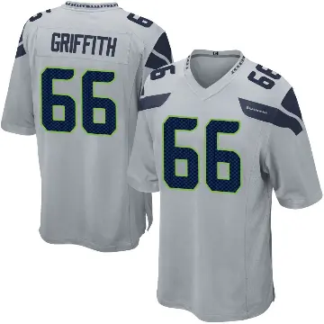 ＃66 Youth Thor Griffith Gray Game Seattle Seahawks Alternate Jersey