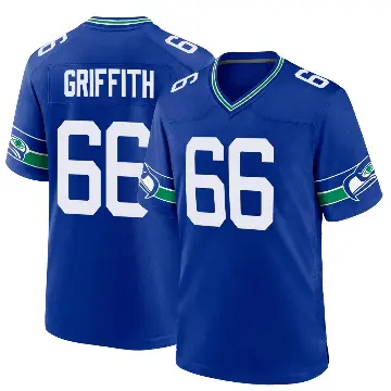 ＃66 Youth Thor Griffith Royal Game Seattle Seahawks Throwback Jersey