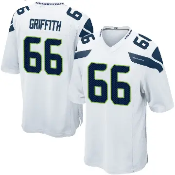 ＃66 Youth Thor Griffith White Game Seattle Seahawks Jersey