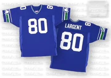 ＃80 Men's Steve Largent Blue Authentic Seattle Seahawks Mitchell And Ness Throwback Jersey