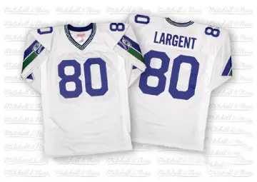 ＃80 Men's Steve Largent White Authentic Seattle Seahawks Mitchell And Ness Throwback Jersey