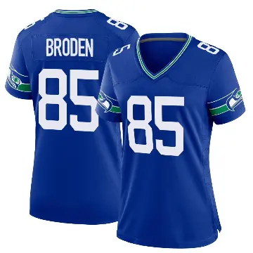 ＃85 Women's Tyrone Broden Royal Game Seattle Seahawks Throwback Jersey