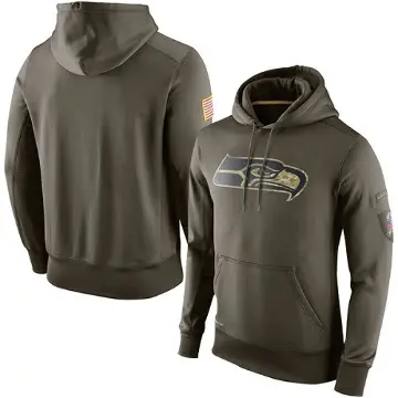 Men's Olive Seattle Seahawks Salute to Service KO Performance Hoodie